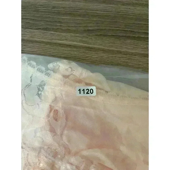 Vtg 50s Stretta Nylon Nightgown Babydoll Midi Light Pink Lace Slip Dress S/M - Picture 11 of 11